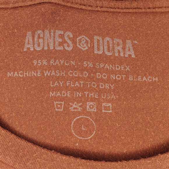 Agnes & Dora Rust High-Low Short Sleeves Sz. Large - Picture 3 of 3